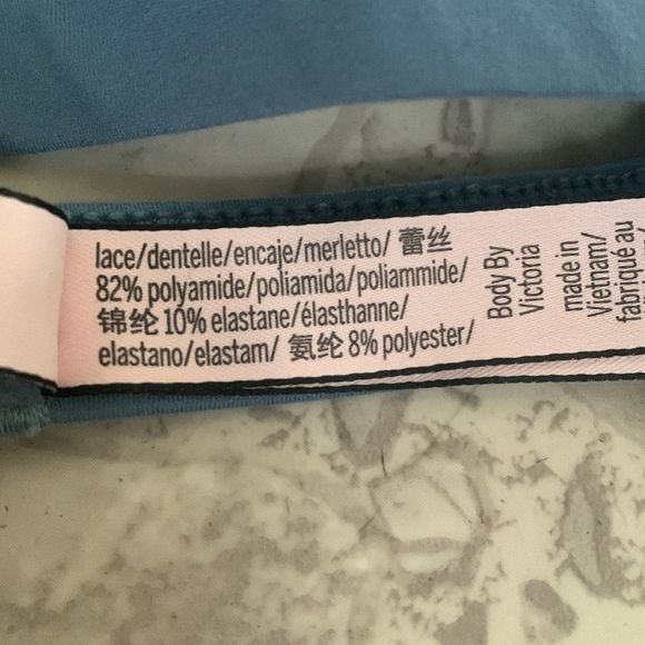 Victoria’s Secret Body by Victoria lace bralette high neck wireless blue bra S - Picture 6 of 8